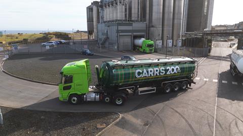 Scottish Bakers - A truck drives past Carr’s Flour Mill in Kirkcaldy, Fife