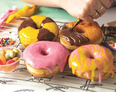 Doughnut Time doughnuts being decorated by a home baker