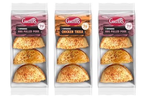 Ginsters empanadas come in BBQ pulled pork and chicken tikka variants