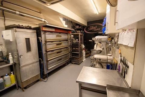 Equipment in the main bakery production space at the rear of the shop. Tilley's Bakery