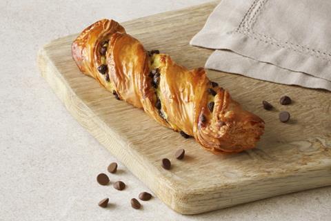 Lantmannen Unibake chocolate twist on chopping board