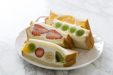 Fruit sando made with Shokupan