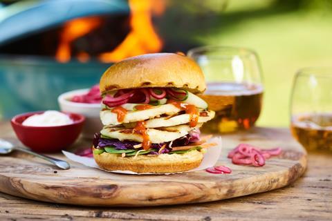 St Pierre brioche bun with halloumi