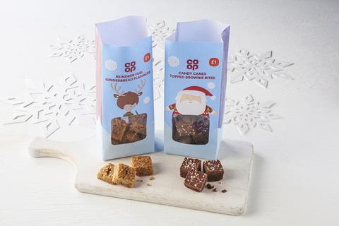Co-op Christmas bakery grab bags with gingerbread flapjacks and brownie bites