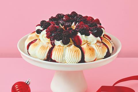 M&S Winter Berry Pavlova features toffee meringue and British cream