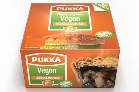 Pukka vegan and chicken pie