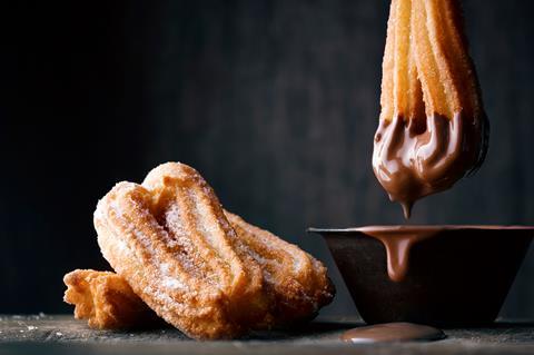 Churros with a chocolate dipping sauce