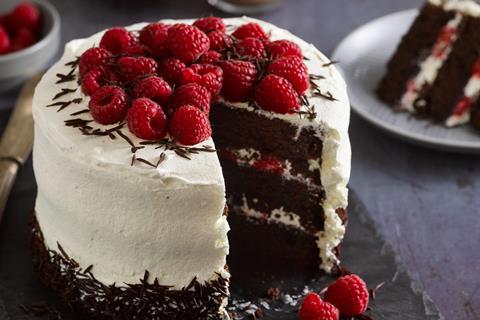 Craigmillar chocolate vegan cake with lactofil dairy-free cream on top