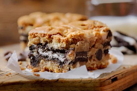 A cookie sandwich stuffed with an Oreo