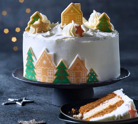 Asda Gingerbread & Caramel Snow Cake  820x738