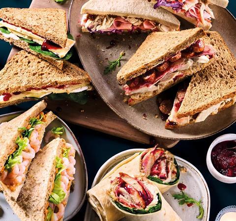 Asda Christmas 2024 sandwiches and wraps  1412x1772