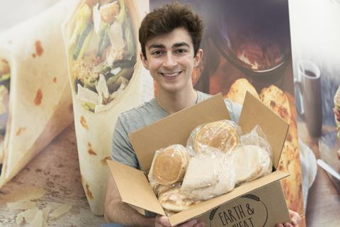 Earth & Wheat founder James Eid with naan breads