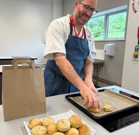 Plumpton College - A Level 3 Lead Baker apprenticeship student makes rolls during the course