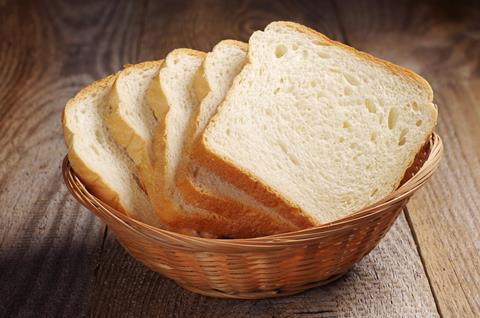 White bread in a basket