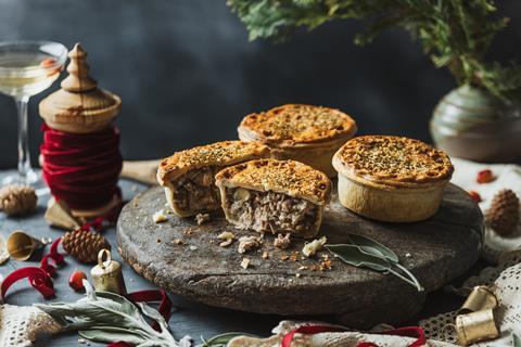 The Original Baker Pork, Stuffing & Cranberry Pie