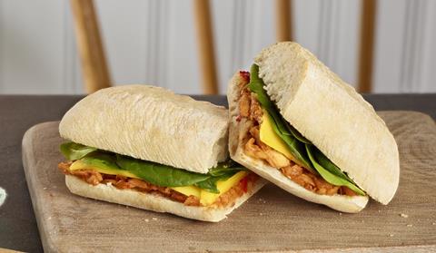 Costa vegan chicken BBQ panini
