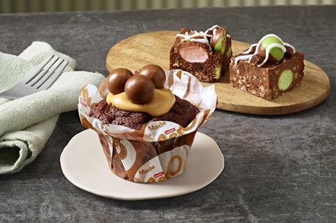 Costa chocolate and caramel muffin with Aero balls on top