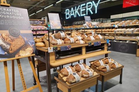 Marks & Spencer sourdough loaves on display