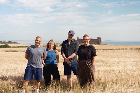 L-R Company Bakery co-founders Duncan Findlater, Amy Findlater, Ben Reade and Hollie Love Reid at Auldhame Farm, where their new mill is being constructed