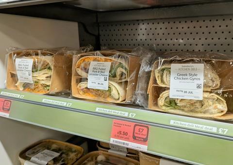 British Baker - Kitchen Deli options for £7 meal deal at Sainsbury's