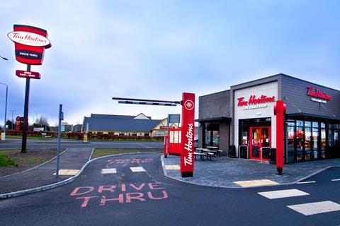 Tim Hortons drive-thru in Paisley near Glasgow