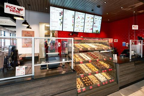 Interior of Tim Hortons restaurant