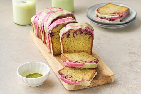 Dawn Matcha & Raspberry Loaf Cake