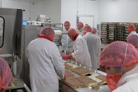 Mademoiselle Desserts - Workers produce gluten-free Millionaire's Shortbread at Mademoiselle Dessert's dedicated site in Maidenhead - 2100x1400