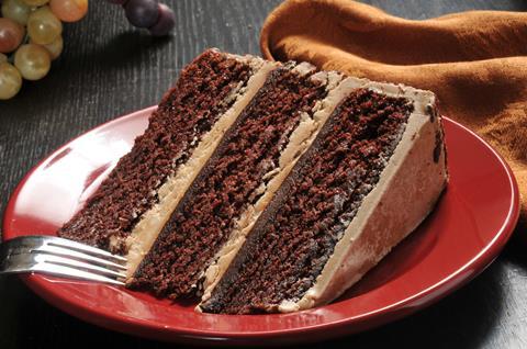 A slice of chocolate cake