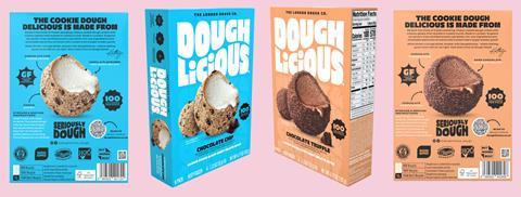 New packaging for Chocolate Chip and Chocolate Truffle flavours of Doughlicious' Cookie Dough & Gelato Bites