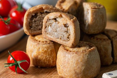 Close up of mini pork pies