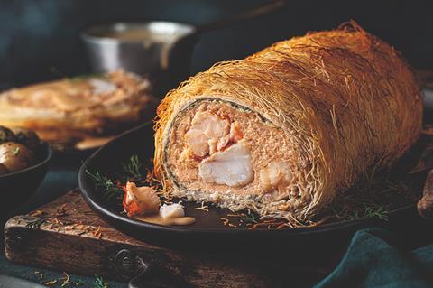 Monkfish, Salmon & Lobster Wellington by Tom £100 1.6kg