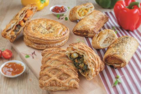 Aryzta's range of vegan on the go pastries including a plant-based sausage roll