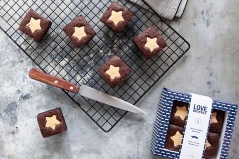 Shortbread topped salted caramel brownies