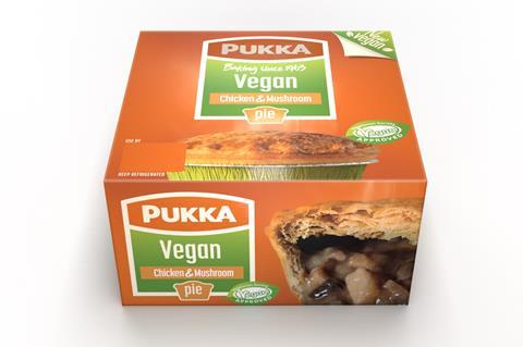 Pukka's vegan chicken & mushroom pie