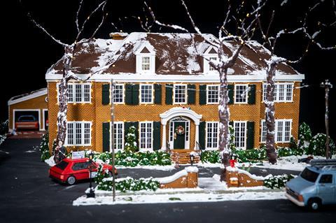 The finished Home Alone house in gingerbread