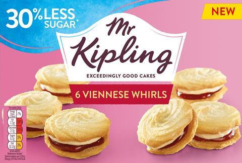 Mr Kipling 30% Less Sugar Whirls in packaging