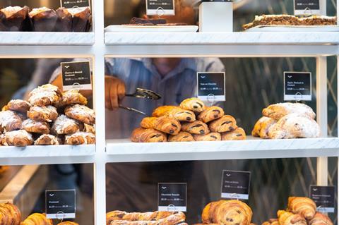 A selection of The Cornish Bakery's viennoiserie in the window