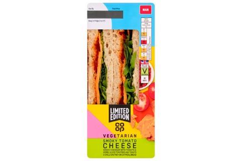 Co-op - Limited Edition Vegetarian Smoky Tomato Cheese Sandwich - 2100x1400