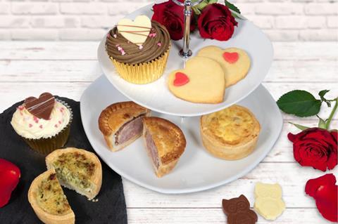 Valentine's Afternoon Tea on a cake stand