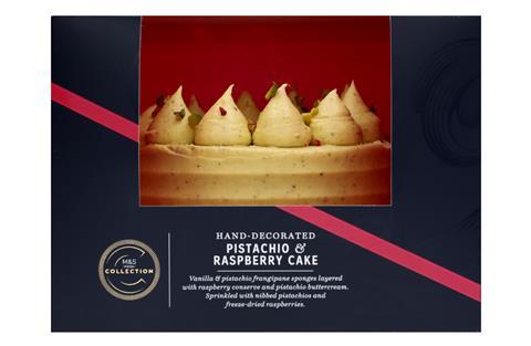 M&S Collection Pistachio & raspberry cake