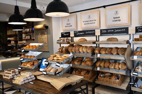 Inside Stir Bakery's site on Green Street with a lovely selection of breads and pastries on the counter