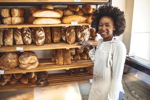 Female baker with bread