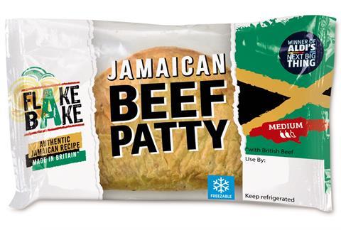 Jamaican beef patty in packaging