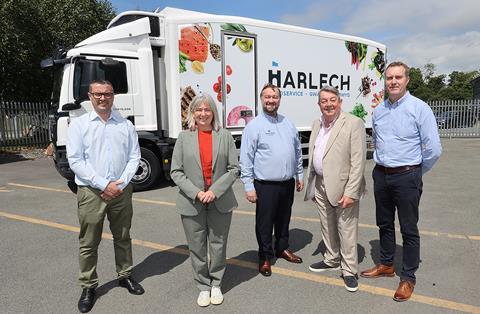 Harlech Foodservice - L-R Harlech operations director Ian Evans, MP Liz Saville Roberts, Harlech MD Mark Lawton and colleague Dave Chapman and Crofton Davey