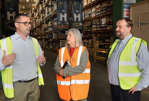 Harlech Foodservice - Liz Saville Roberts MP tours the Llanystumdwy headquarters with operations director Ian Evans and&nbsp;MD Mark Lawton
