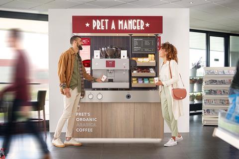 Pret to go coffee machine