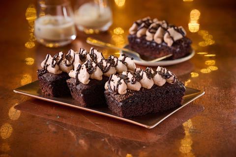 Mini chocolate loaf cakes with Irish cream and chocolate frosting