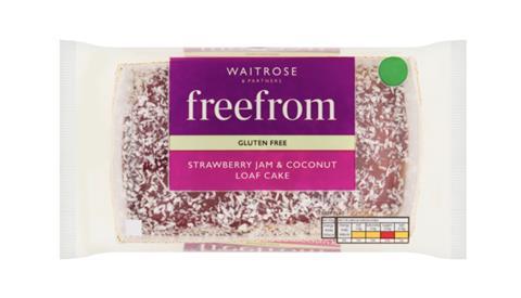 Waitrose Free From Strawberry Jam & Coconut Loaf Cake  -1899x1090