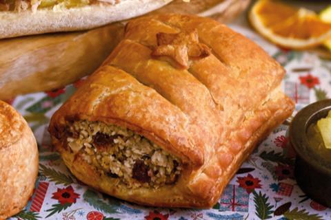 Co-op pork, cranberry and stuffing sausage roll